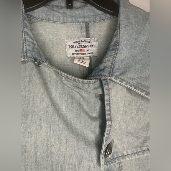 Vintage Ralph Lauren Denim Blue Trench Coat size L - Picture 3 of 7